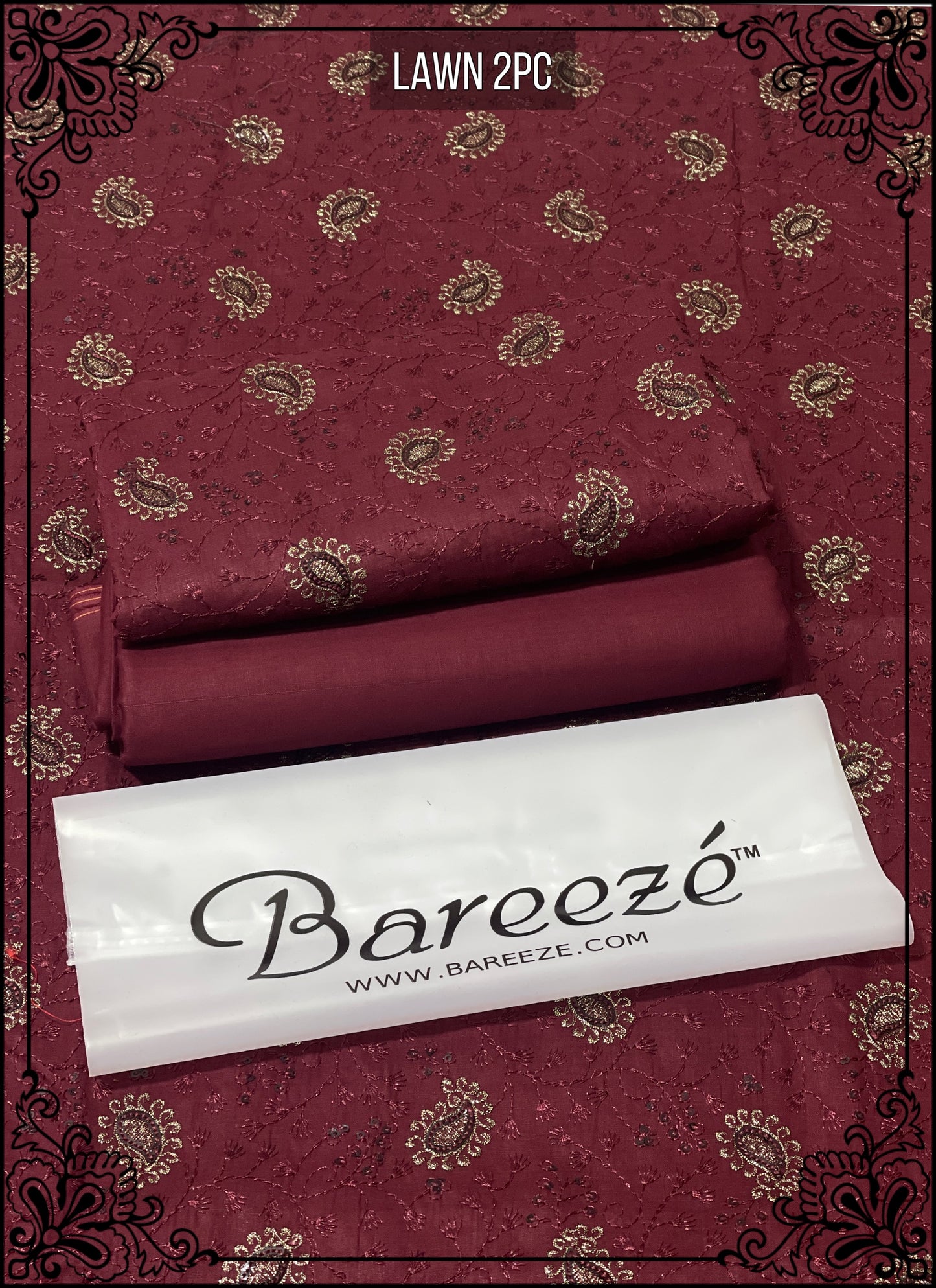 Bareeze Lawn 2pc Full Embroidery D#089