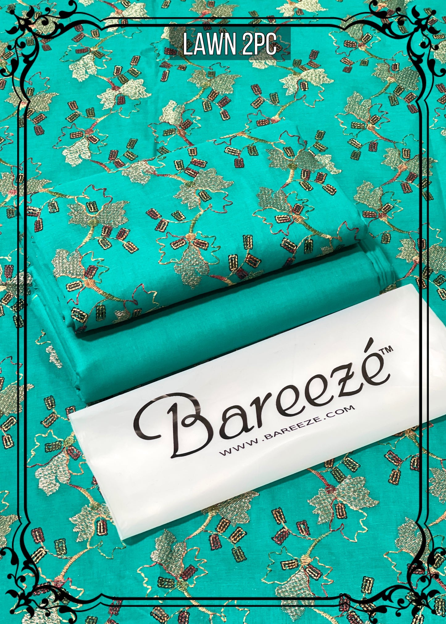 Bareeze Lawn 2pc Full Embroidery D#0124