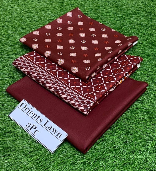 Orient Lawn 3pc Allover Printed D#027