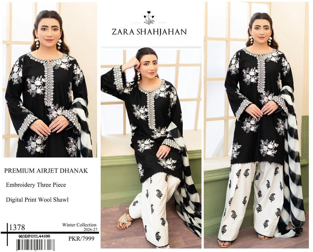SALE Embroidered Dhanak 3pc Winter Collection Unstitch D025