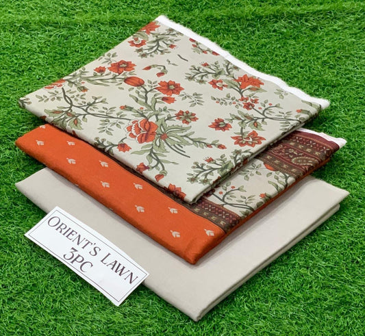 Orient Lawn 3pc Allover Printed D#024