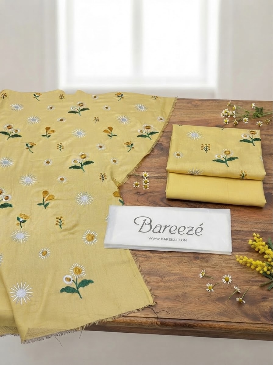 Bareeze 2-Piece Embroidered Dhanak Winter Suit D#107