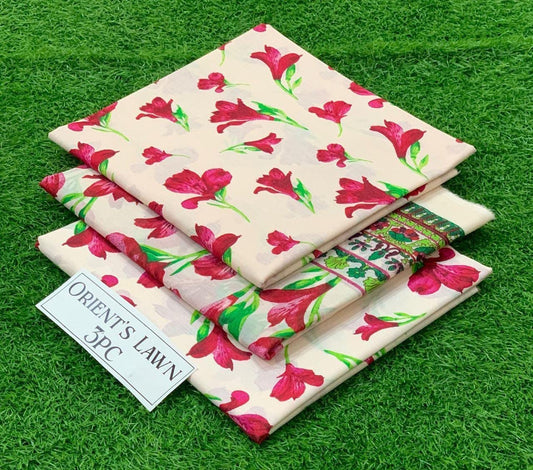 Orient Lawn 3pc Allover Printed D#021