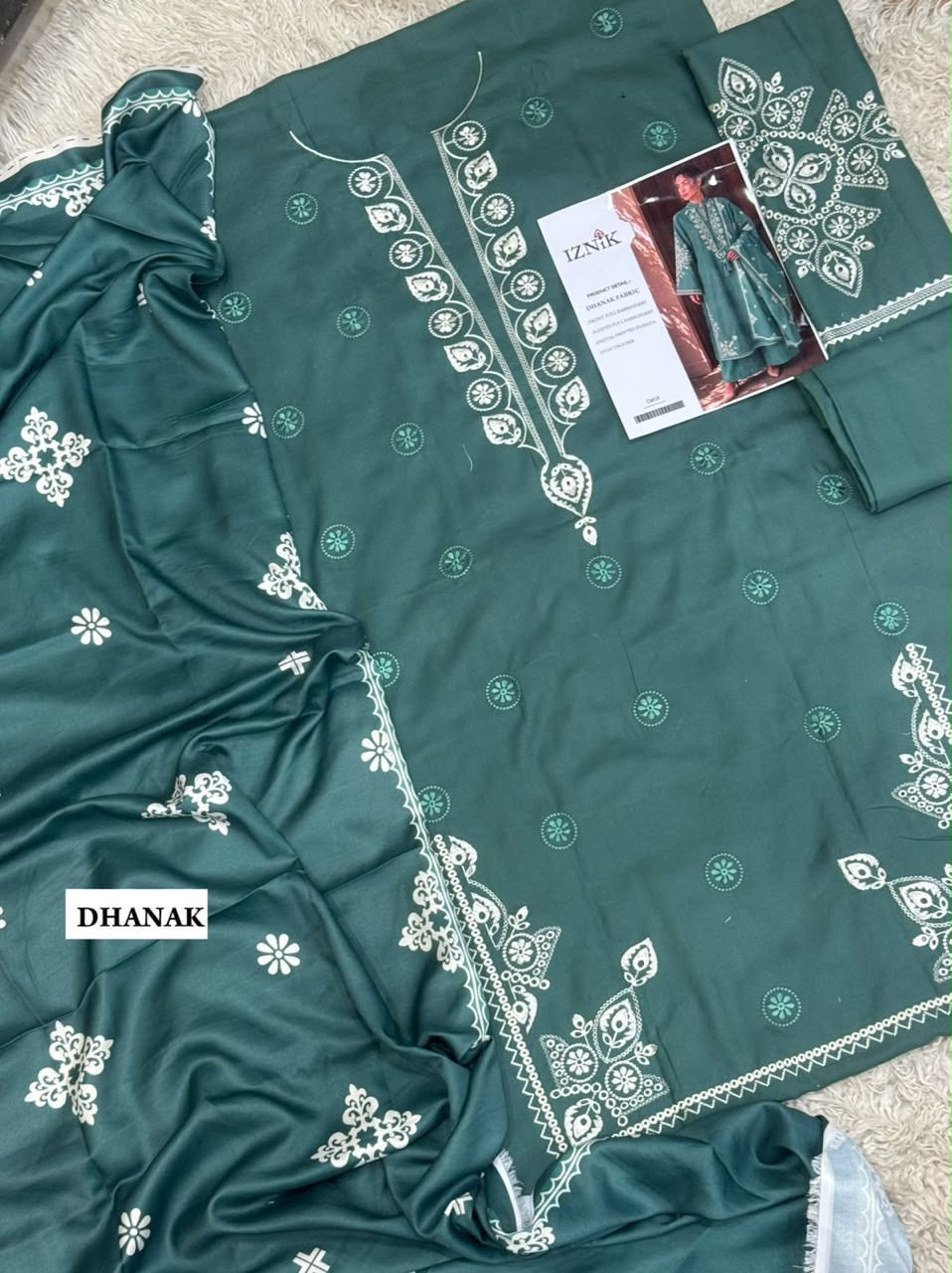 SALE Embroidered Dhanak 3pc Winter Collection Unstitch D014