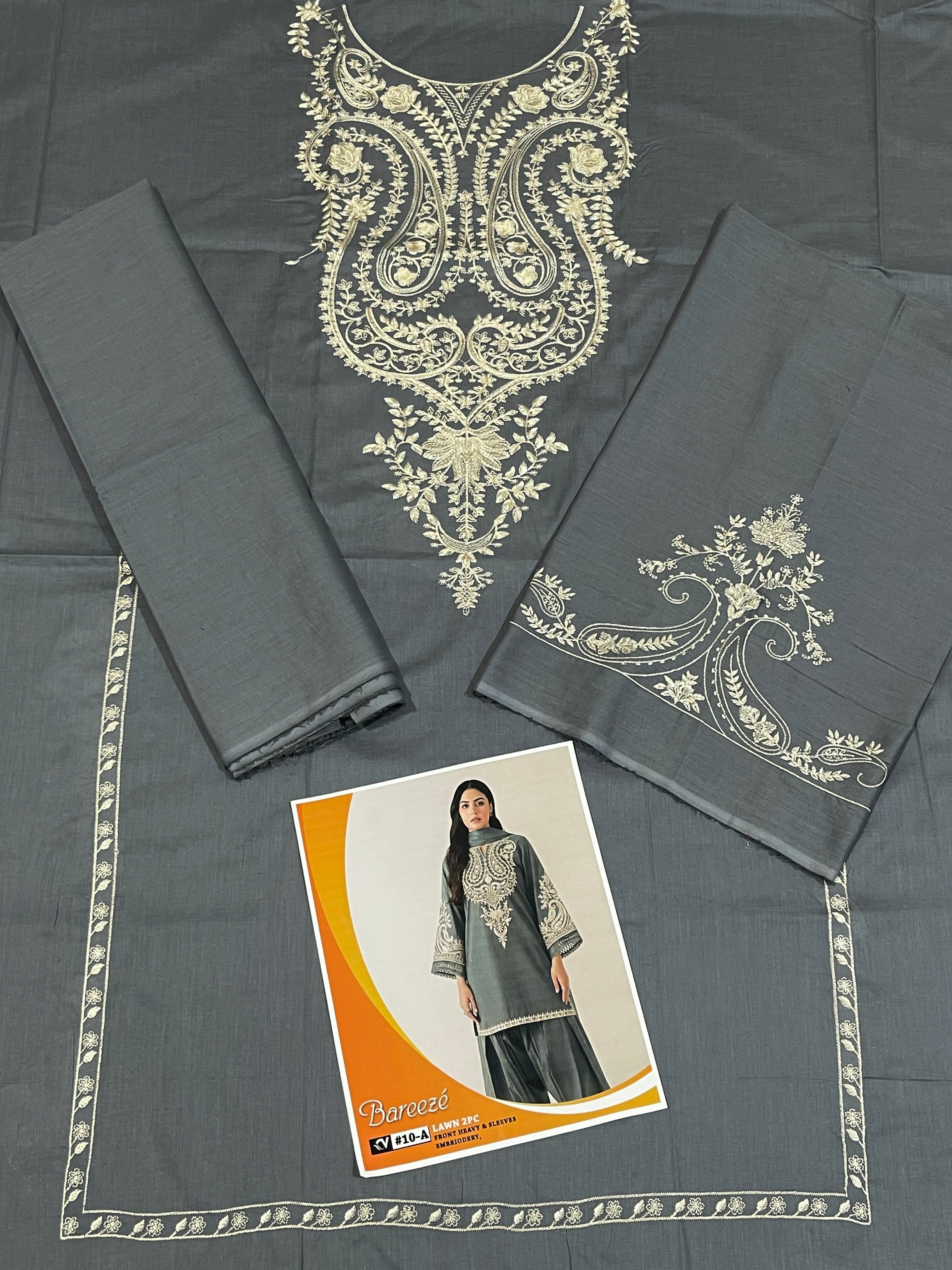 Bareeze 2-Piece Full Embroidered Lawn Suit D#092