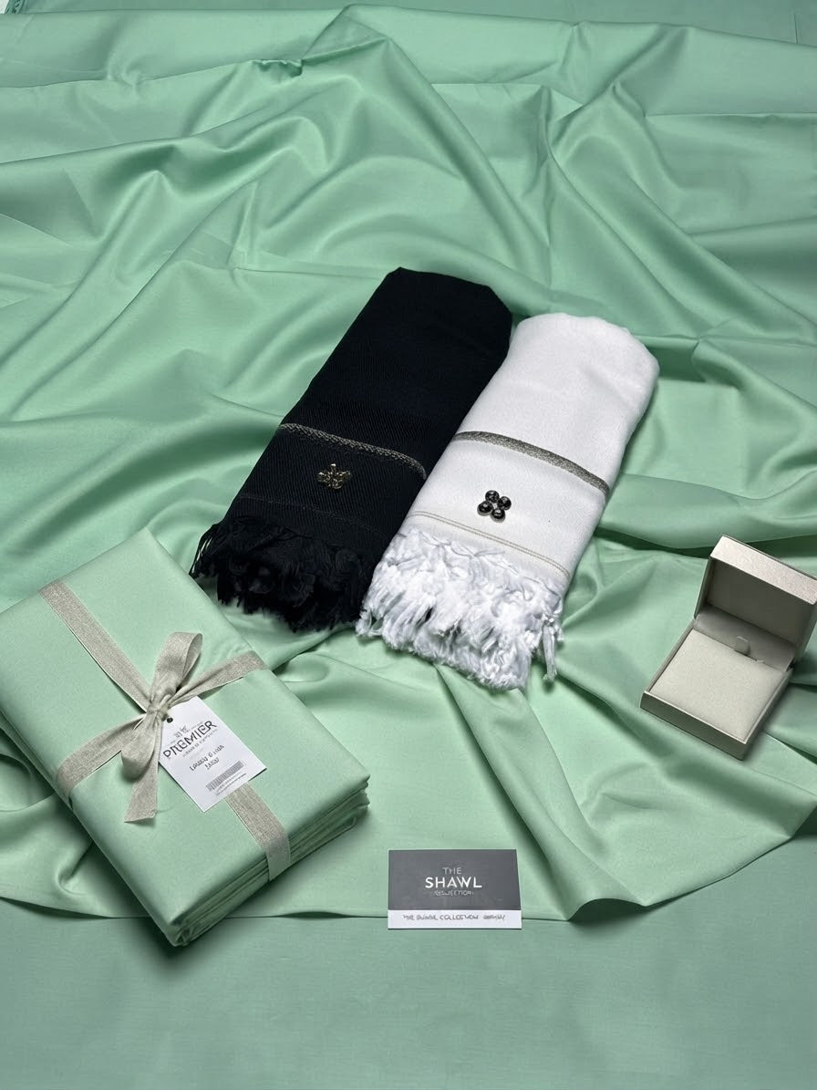Junaid Jamshed Men Unstitch Boski Suit with Winter Wool Shawl D-0025