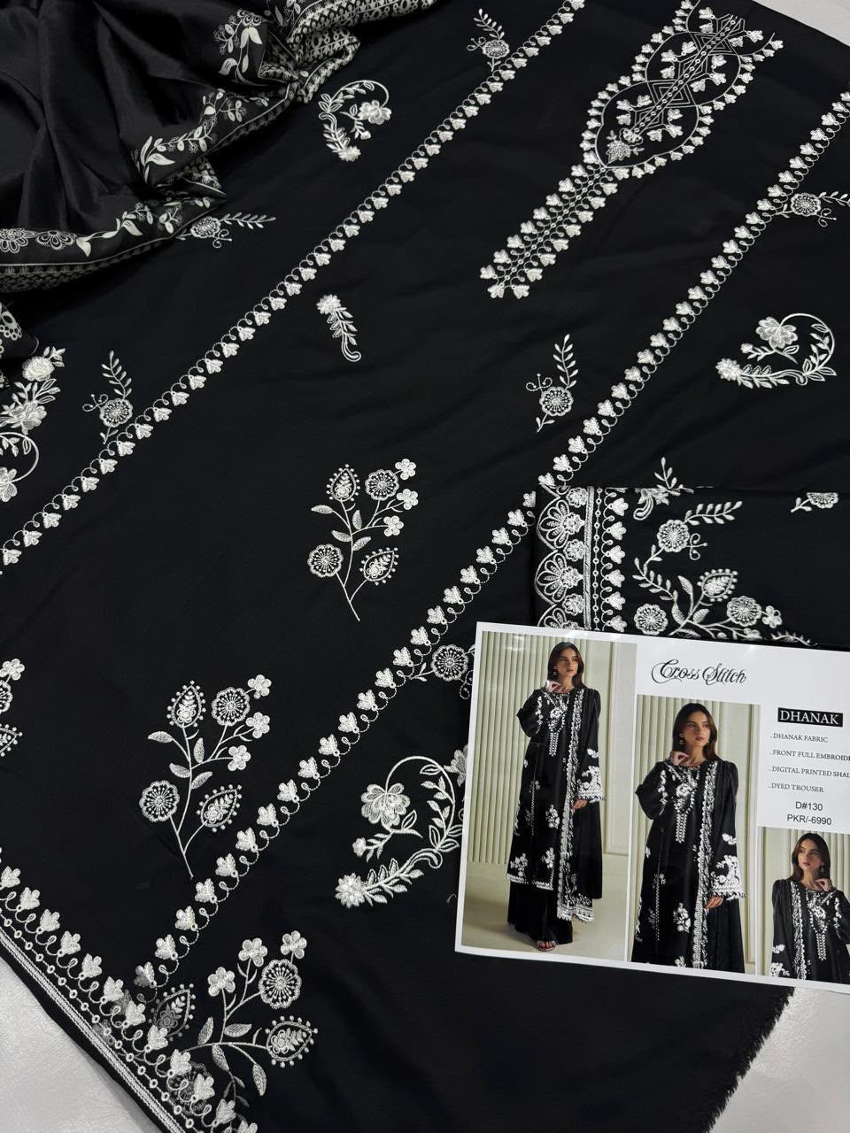 SALE Embroidered Dhanak 3pc Winter Collection Unstitch D008