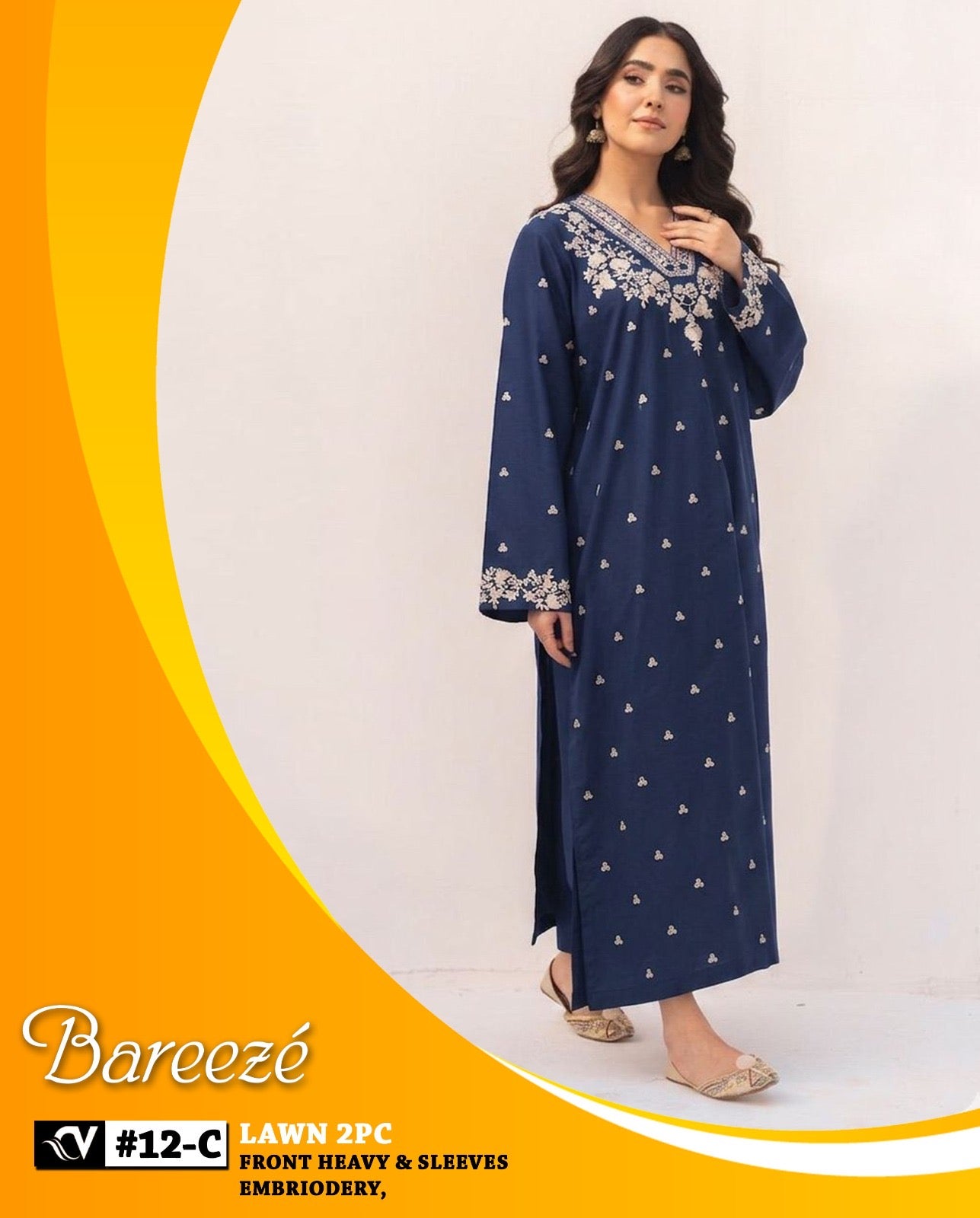 Bareeze 2-Piece Full Embroidered Lawn Suit D#082