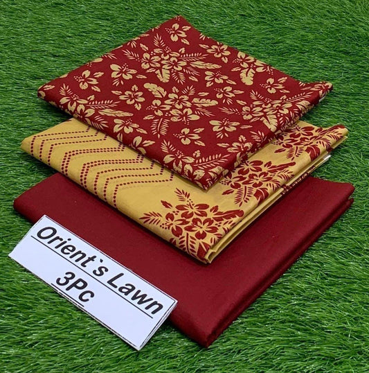 Orient Lawn 3pc Allover Printed D#0246