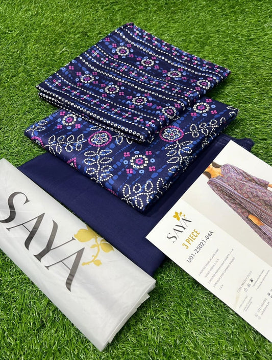 Saya Lawn 3pc Allover Printed D#007