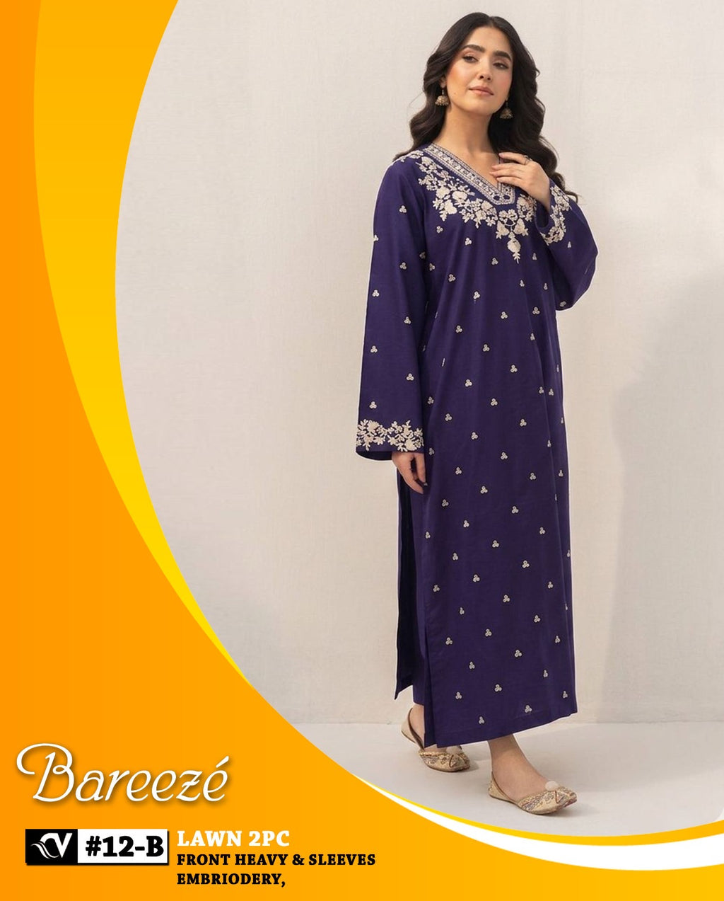 Bareeze 2-Piece Full Embroidered Lawn Suit D#084