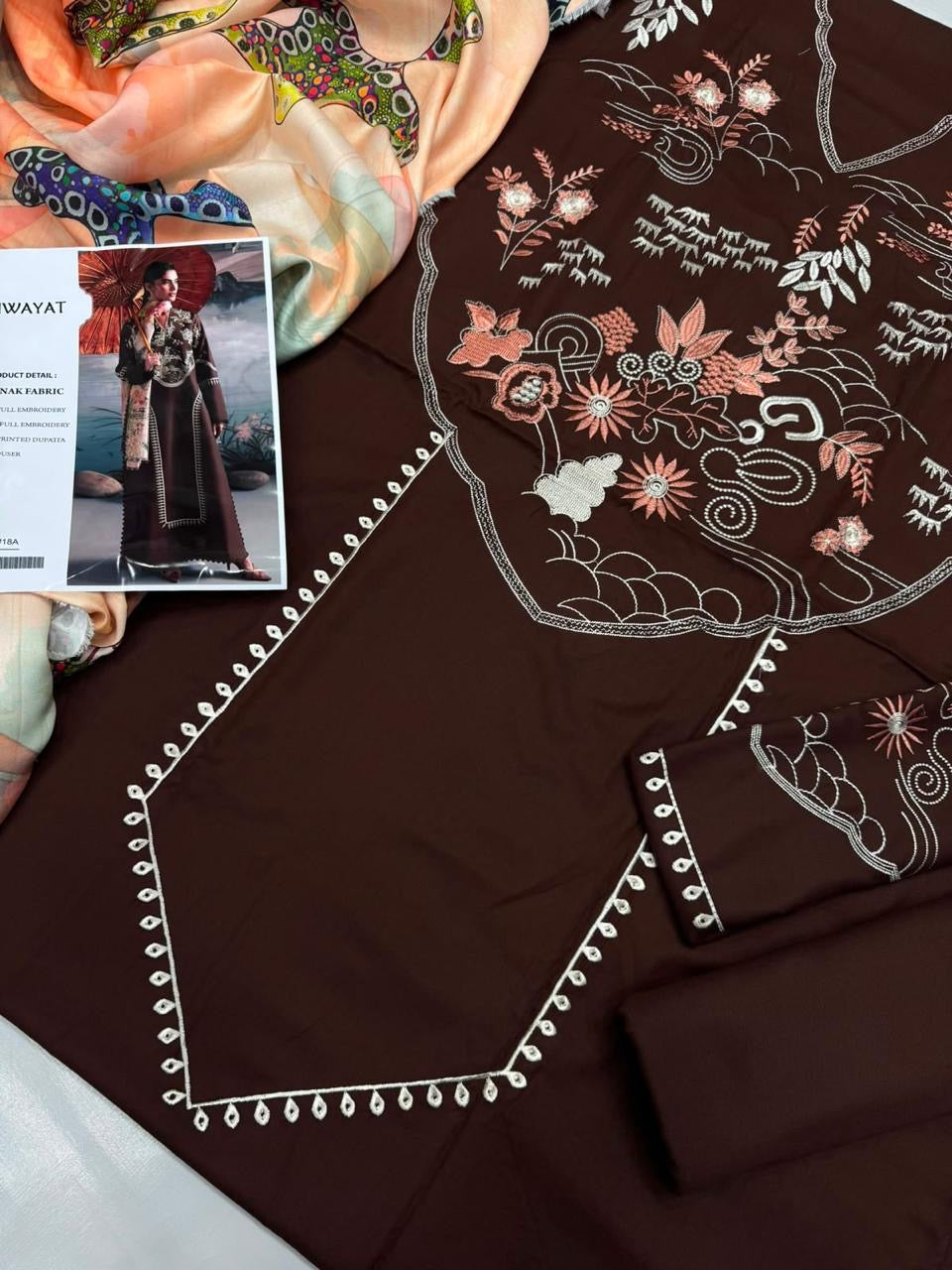 SALE Embroidered Dhanak 3pc Winter Collection Unstitch D019