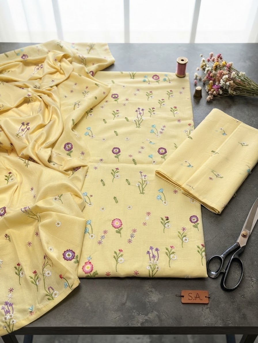 Latest Viral Embroidered Dhanak 3pc Winter Collection Unstitch D004