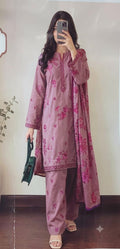 SALE Embroidered Dhanak 3pc Winter Collection Unstitch D034