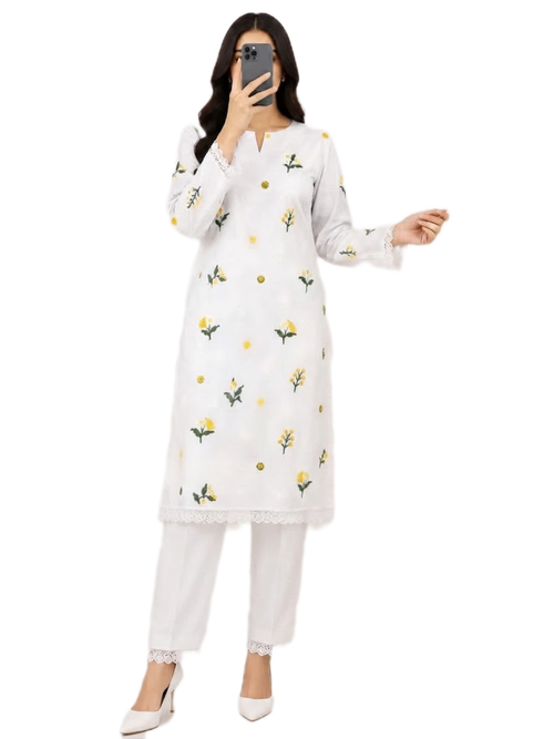 Bareeze 2-Piece Embroidered Dhanak Winter Suit D#110