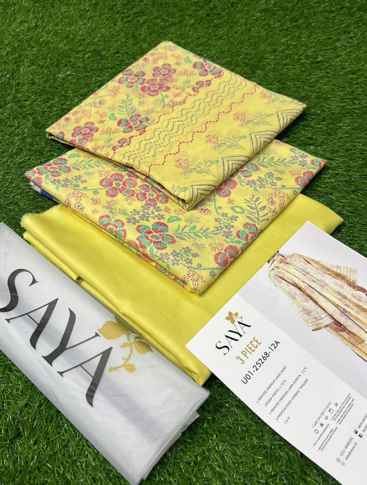 Saya Lawn 3pc Allover Printed D#008