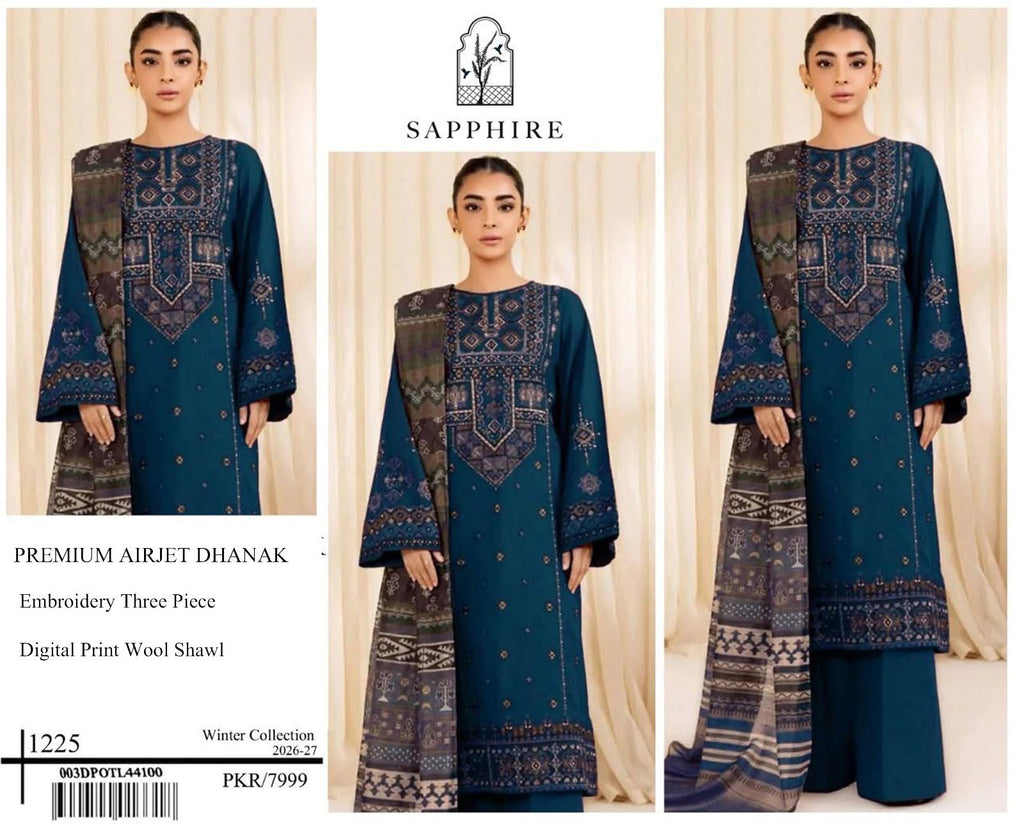 SALE Embroidered Dhanak 3pc Winter Collection Unstitch D028