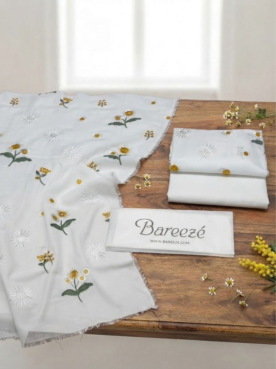 Bareeze 2-Piece Embroidered Dhanak Winter Suit D#110