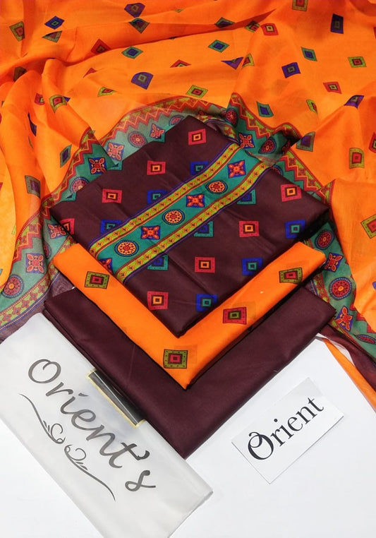 Orient Lawn 3pc Allover Printed D#017