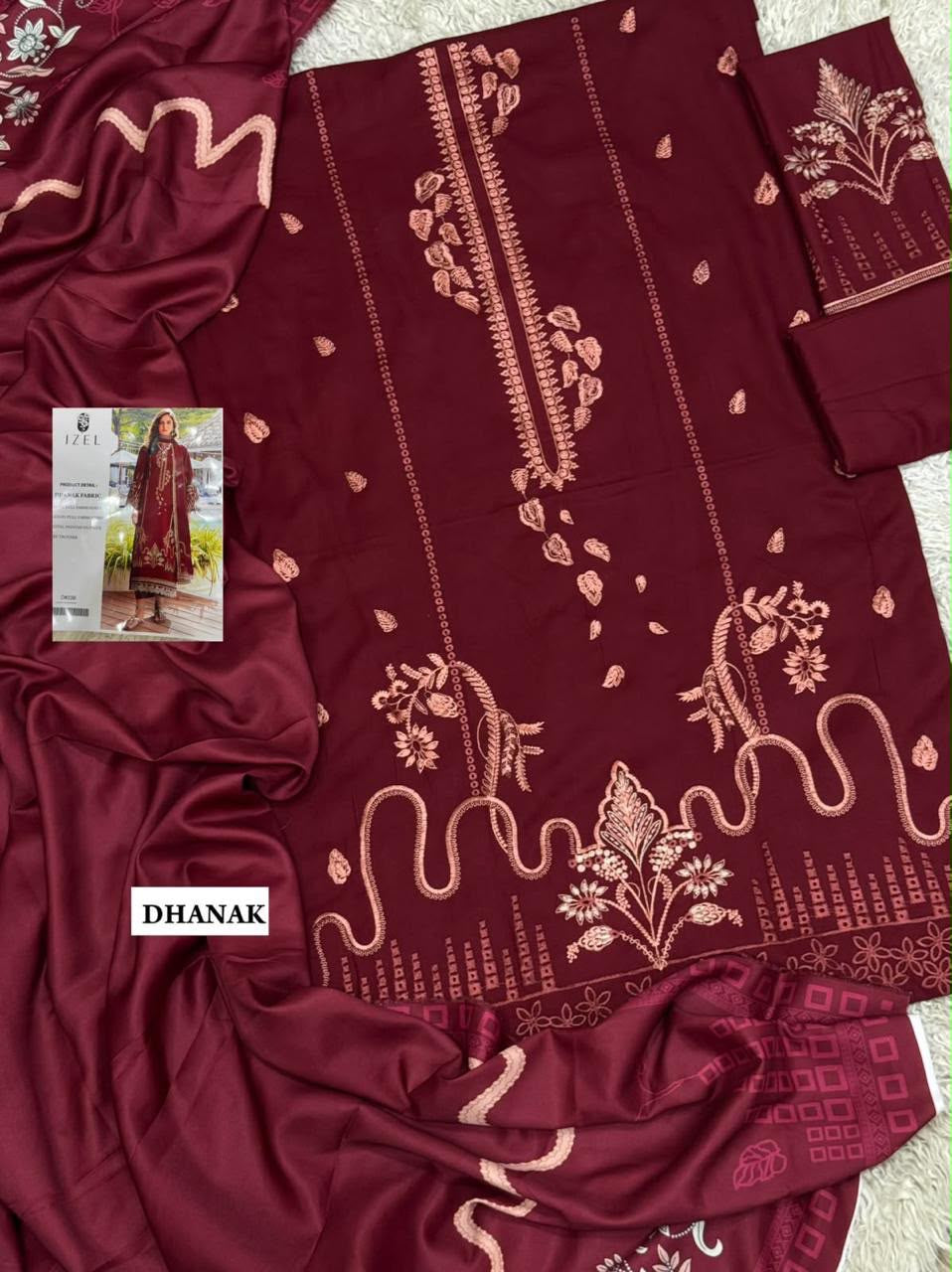 SALE Embroidered Dhanak 3pc Winter Collection Unstitch D031