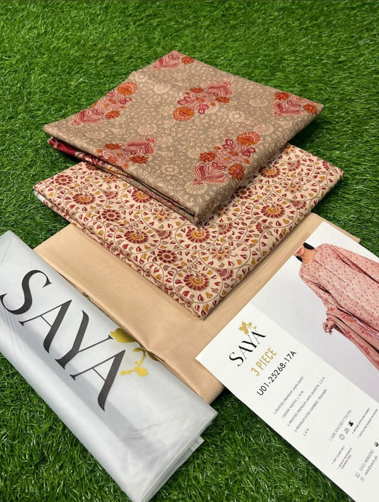 Saya Lawn 3pc Allover Printed D#009