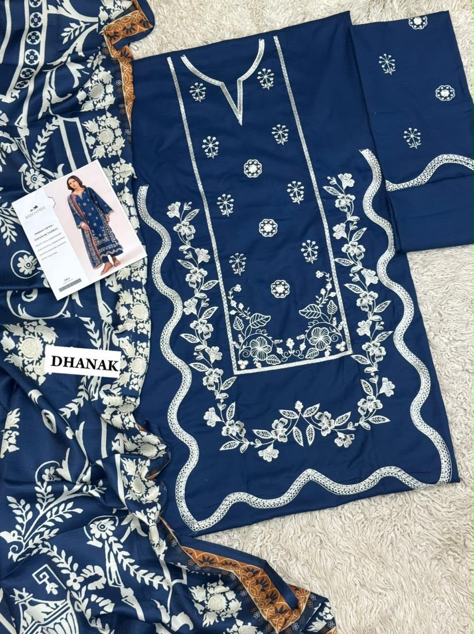 SALE Embroidered Dhanak 3pc Winter Collection Unstitch D021