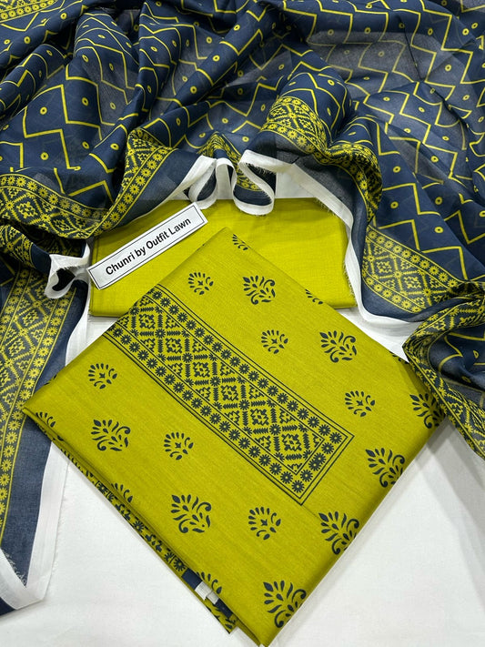 Orient Lawn 3pc Allover Printed D#013