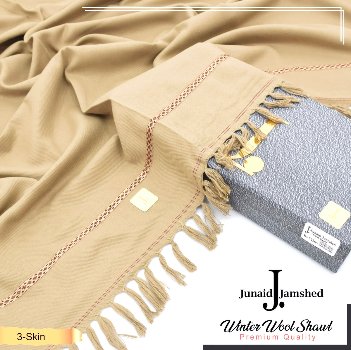 J. Junaid Jamshed Warm Woolen Shawl for Men SKIN