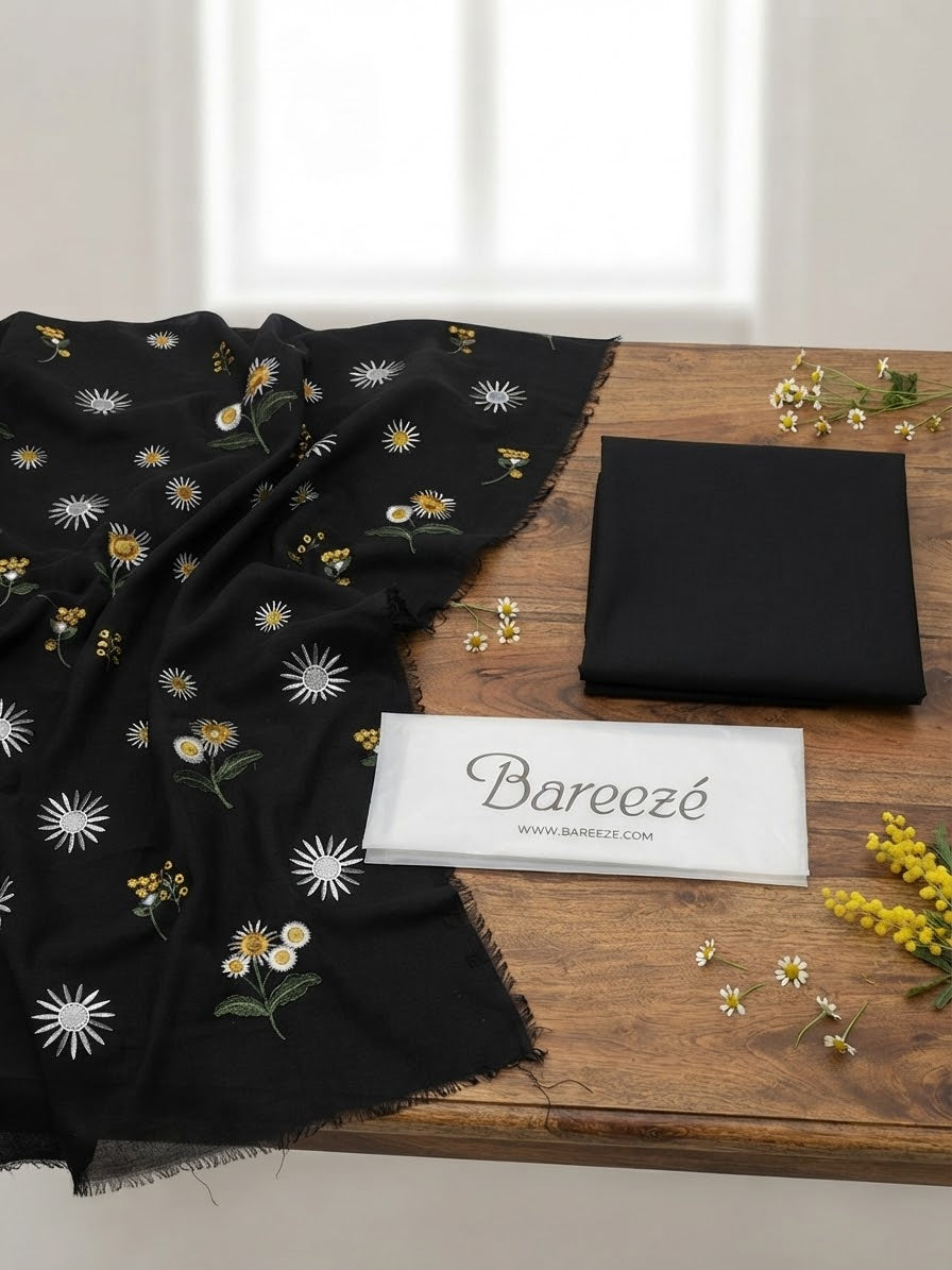 Bareeze 2-Piece Embroidered Dhanak Winter Suit D#109