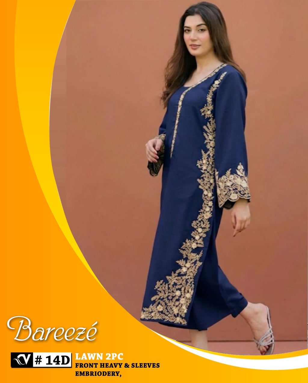 Bareeze 2-Piece Full Embroidered Lawn Suit D#086