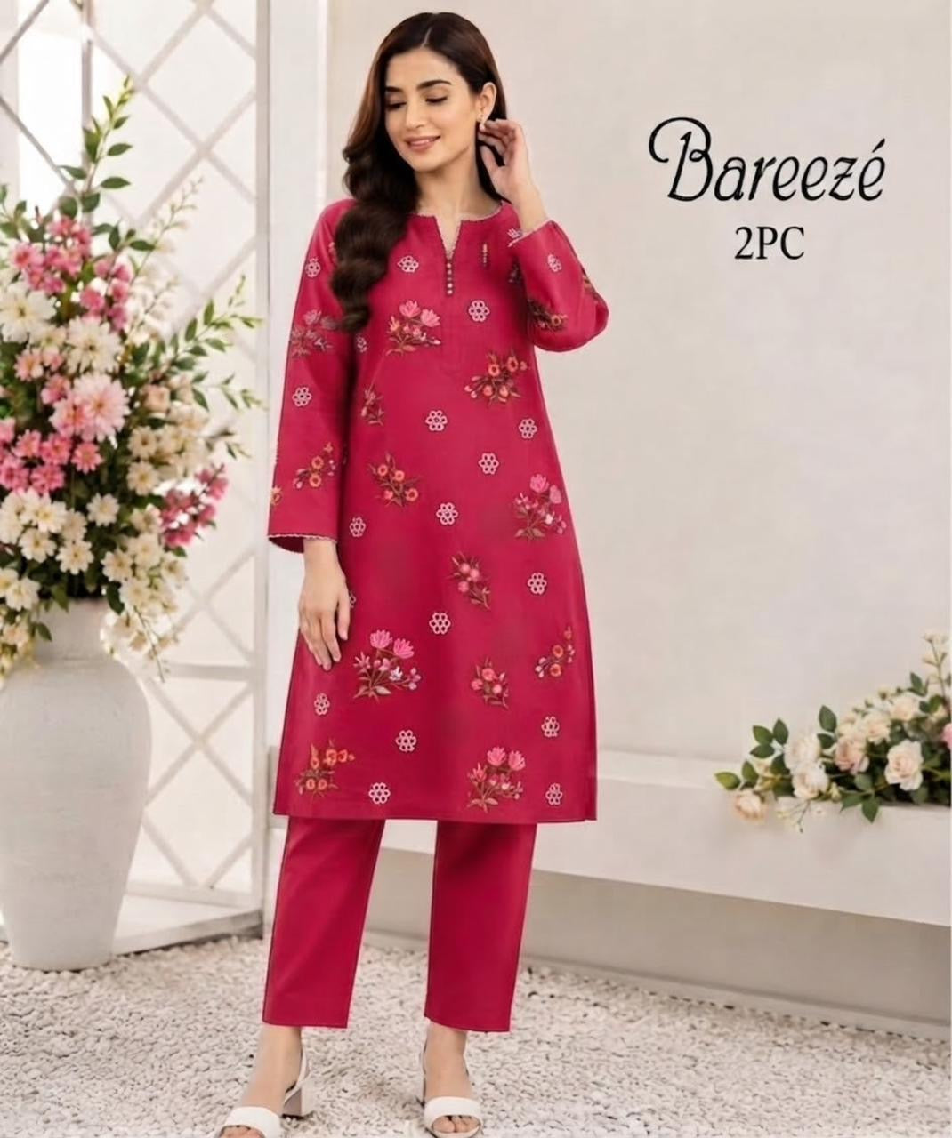 Bareeze 2-Piece Embroidered Dhanak Winter Suit D#104