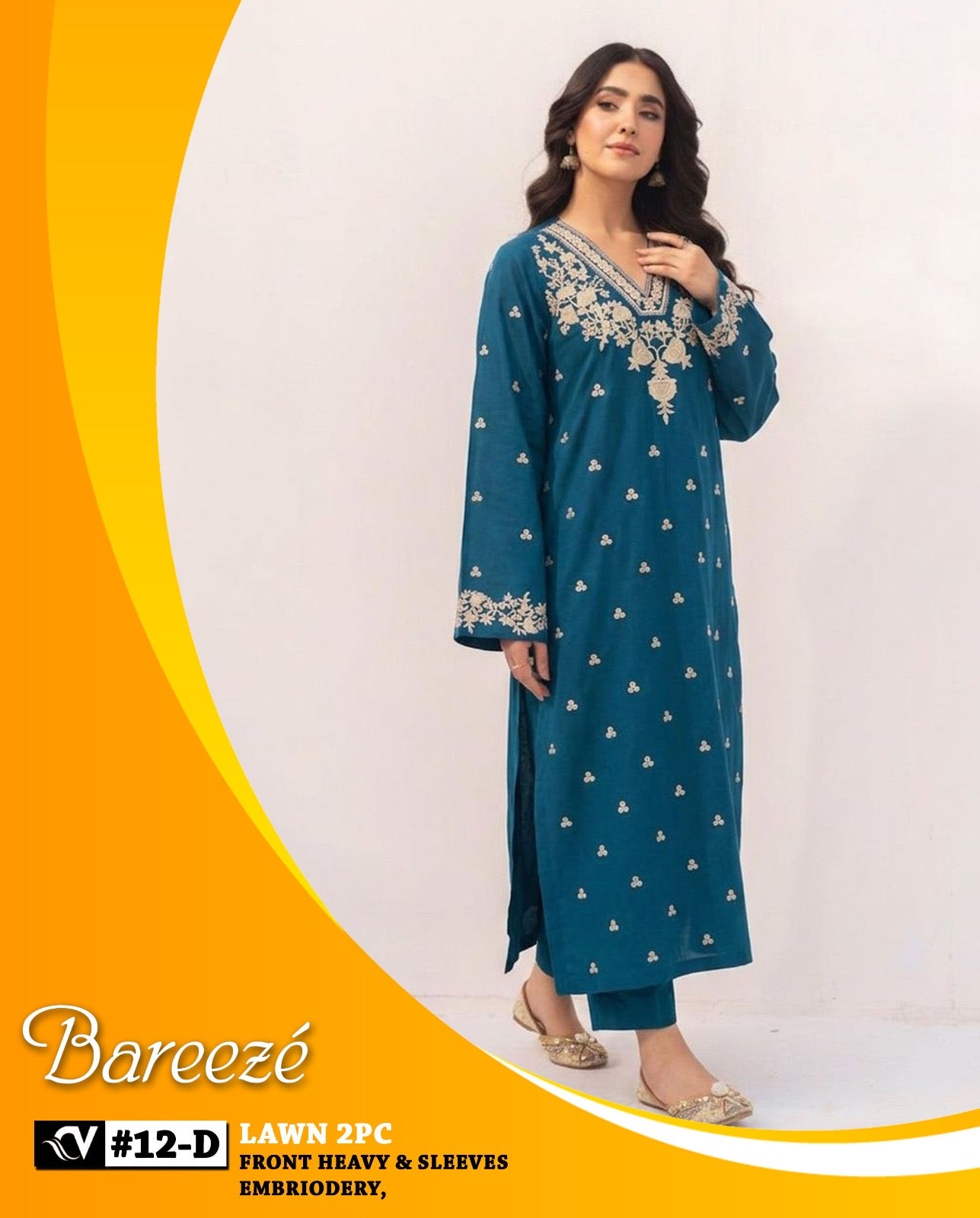 Bareeze 2-Piece Full Embroidered Lawn Suit D#083