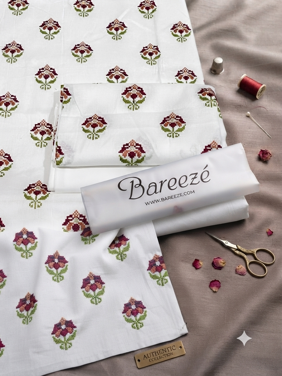 Bareeze 2-Piece Full Embroidered Lawn Suit D#068