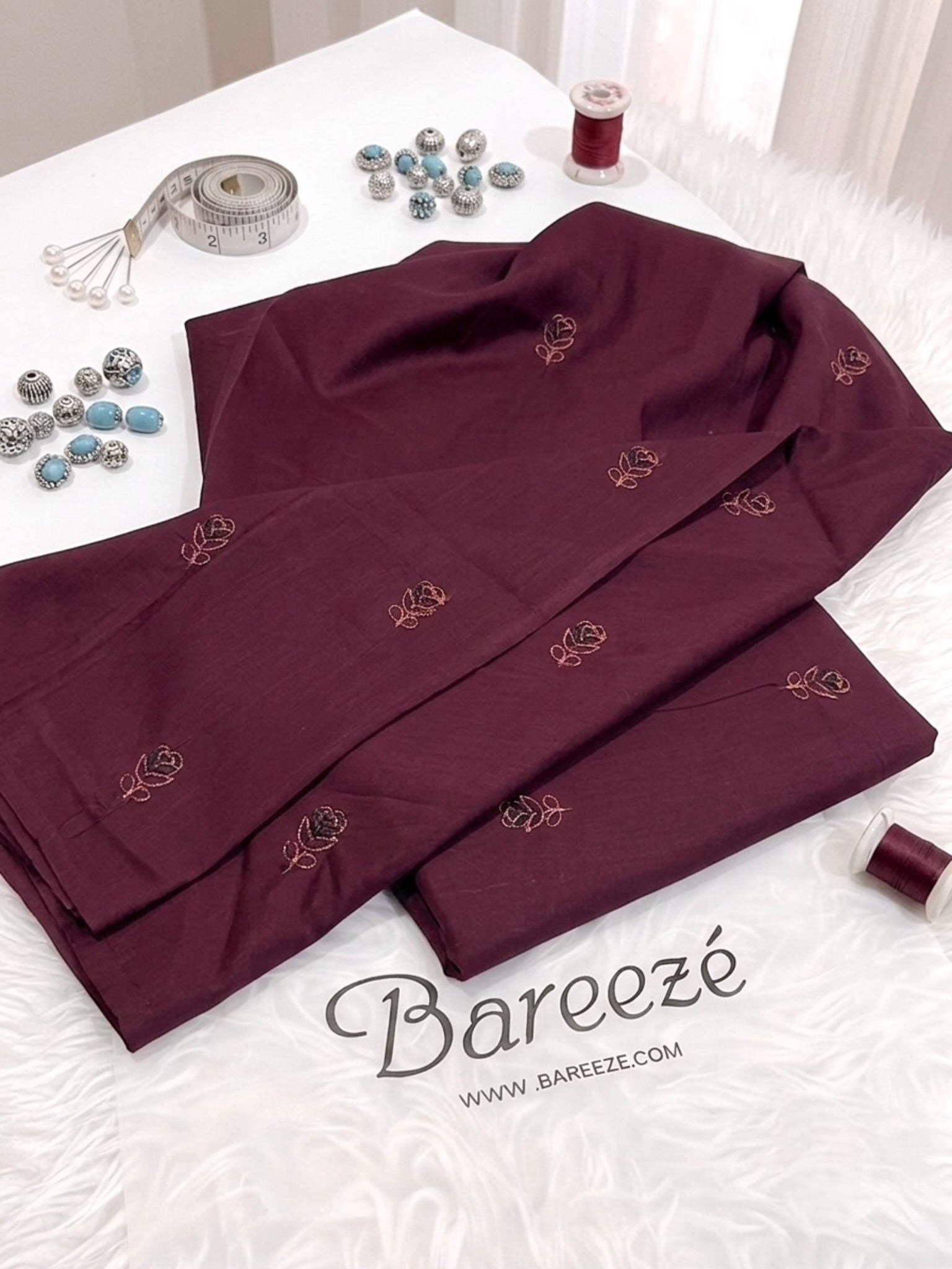 Bareeze 2-Piece Shirt + Trouser Embroidered Lawn Suit D#034