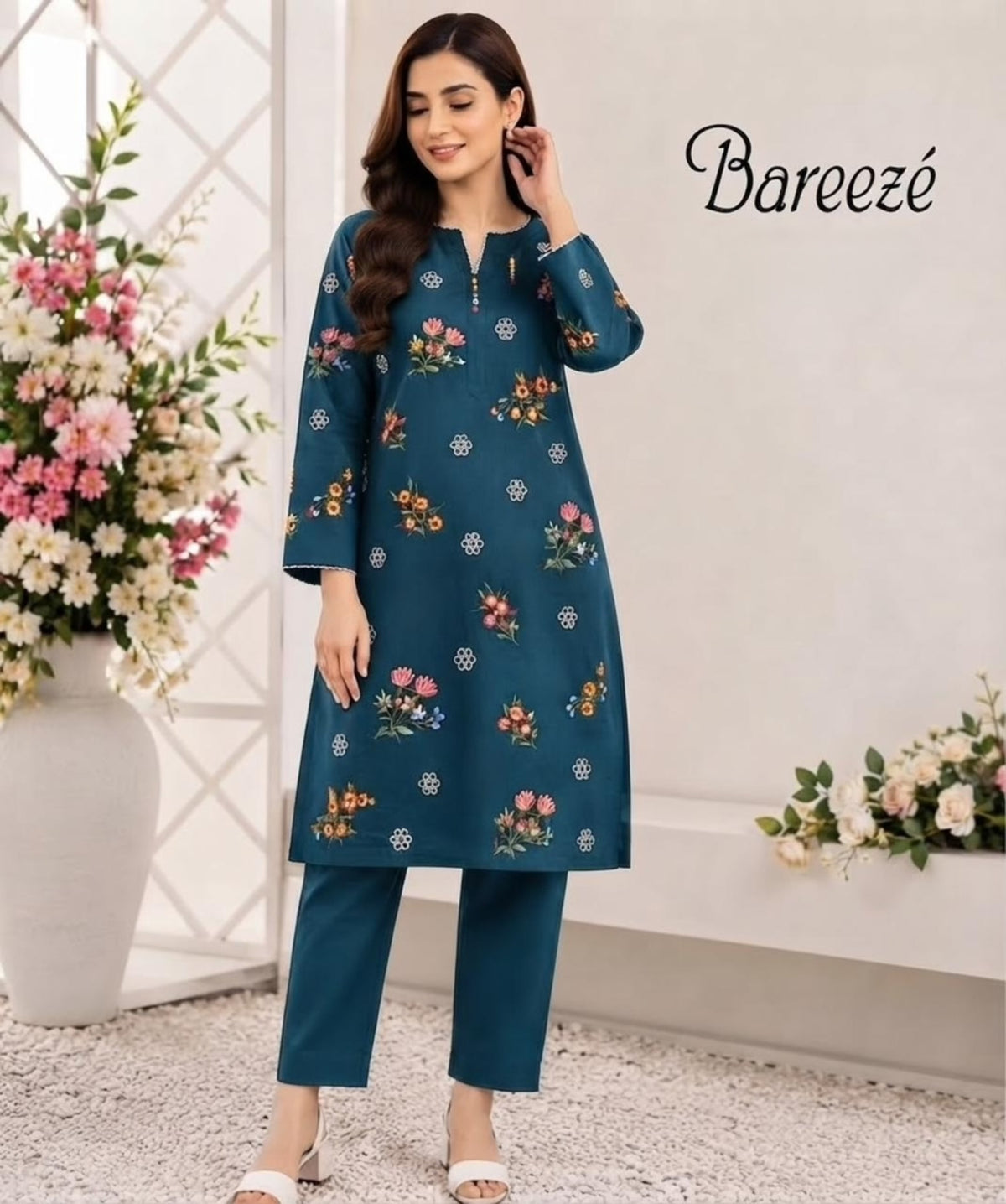 Latest Viral Embroidered Dhanak 3pc Winter Collection Unstitch D0013