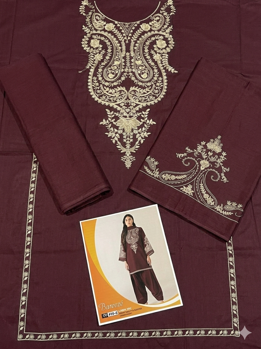 Bareeze 2-Piece Full Embroidered Lawn Suit D#095