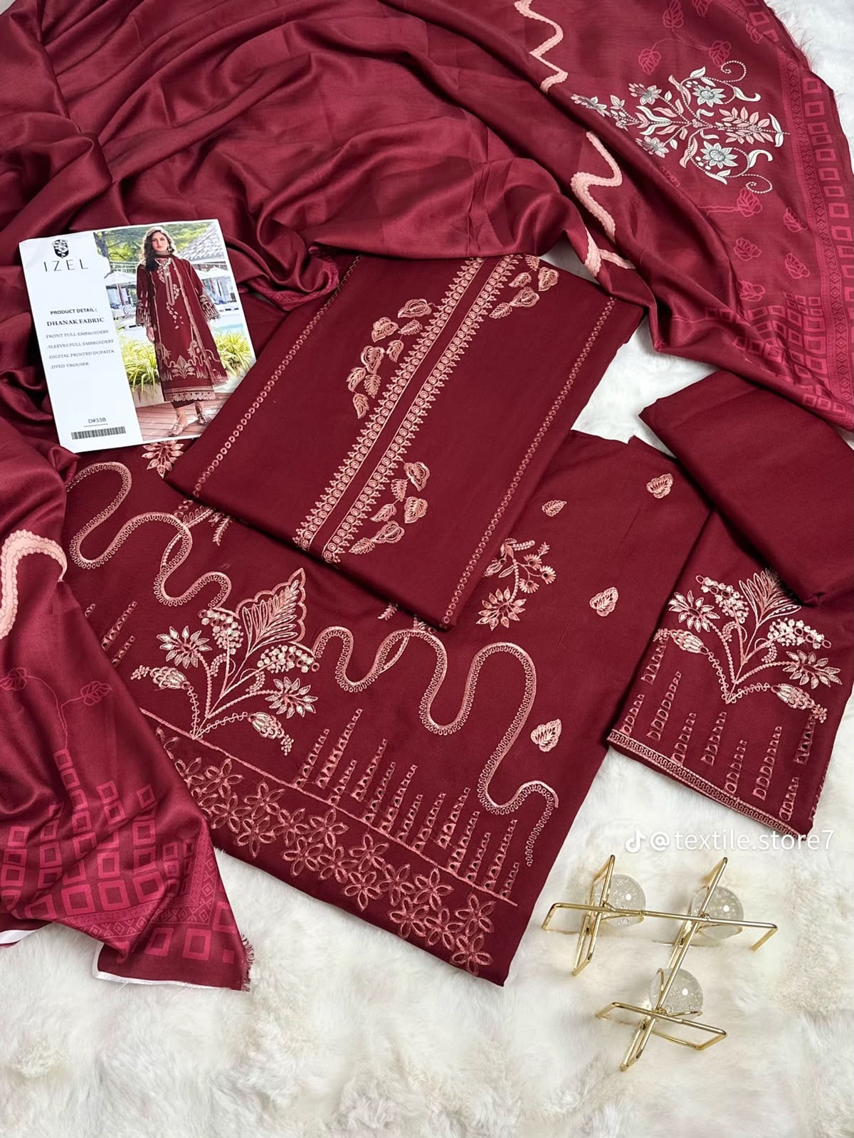 SALE Embroidered Dhanak 3pc Winter Collection Unstitch D031