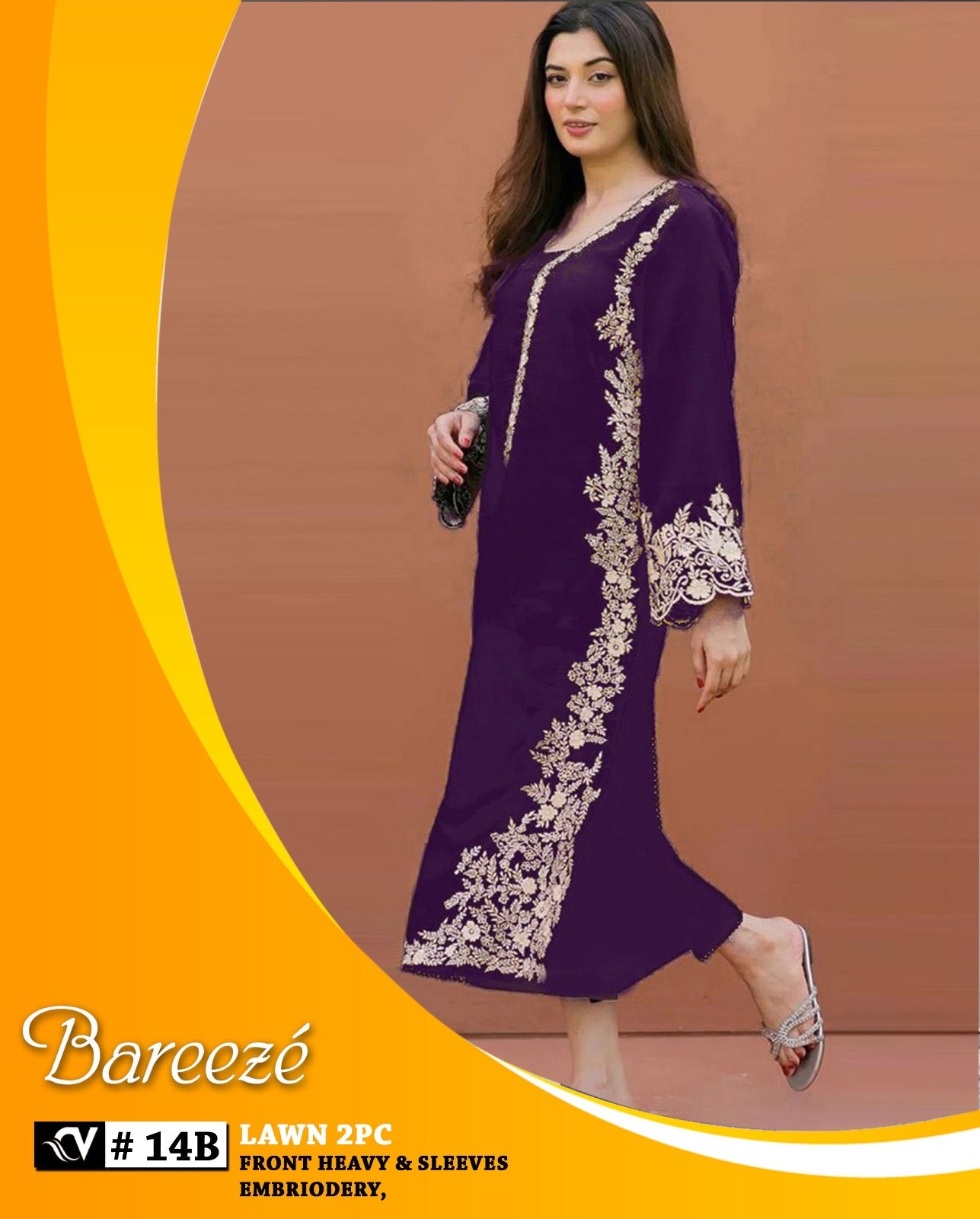 Bareeze 2-Piece Full Embroidered Lawn Suit D#087