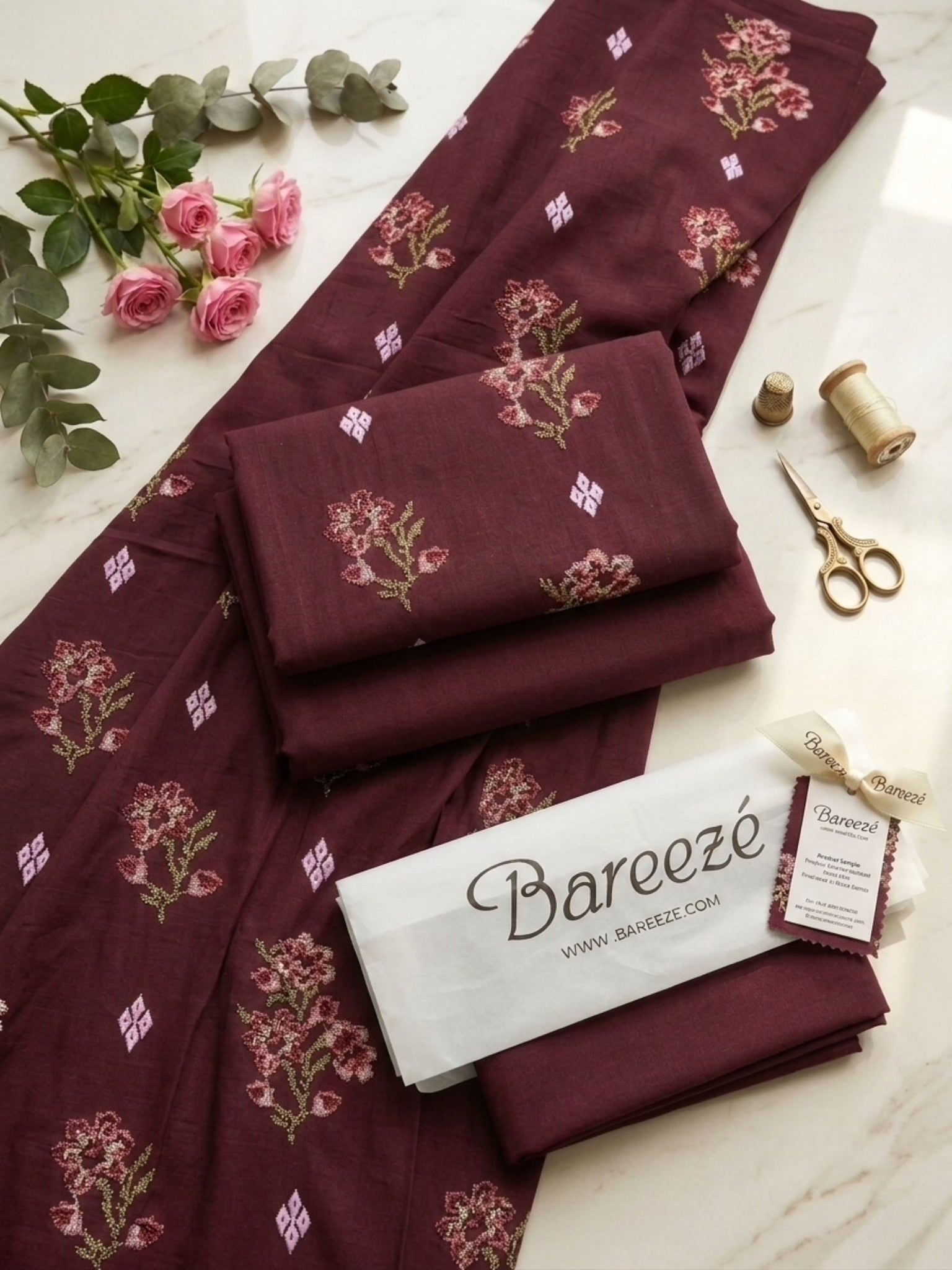 Bareeze 2-Piece Embroidered Lawn Suit D#009