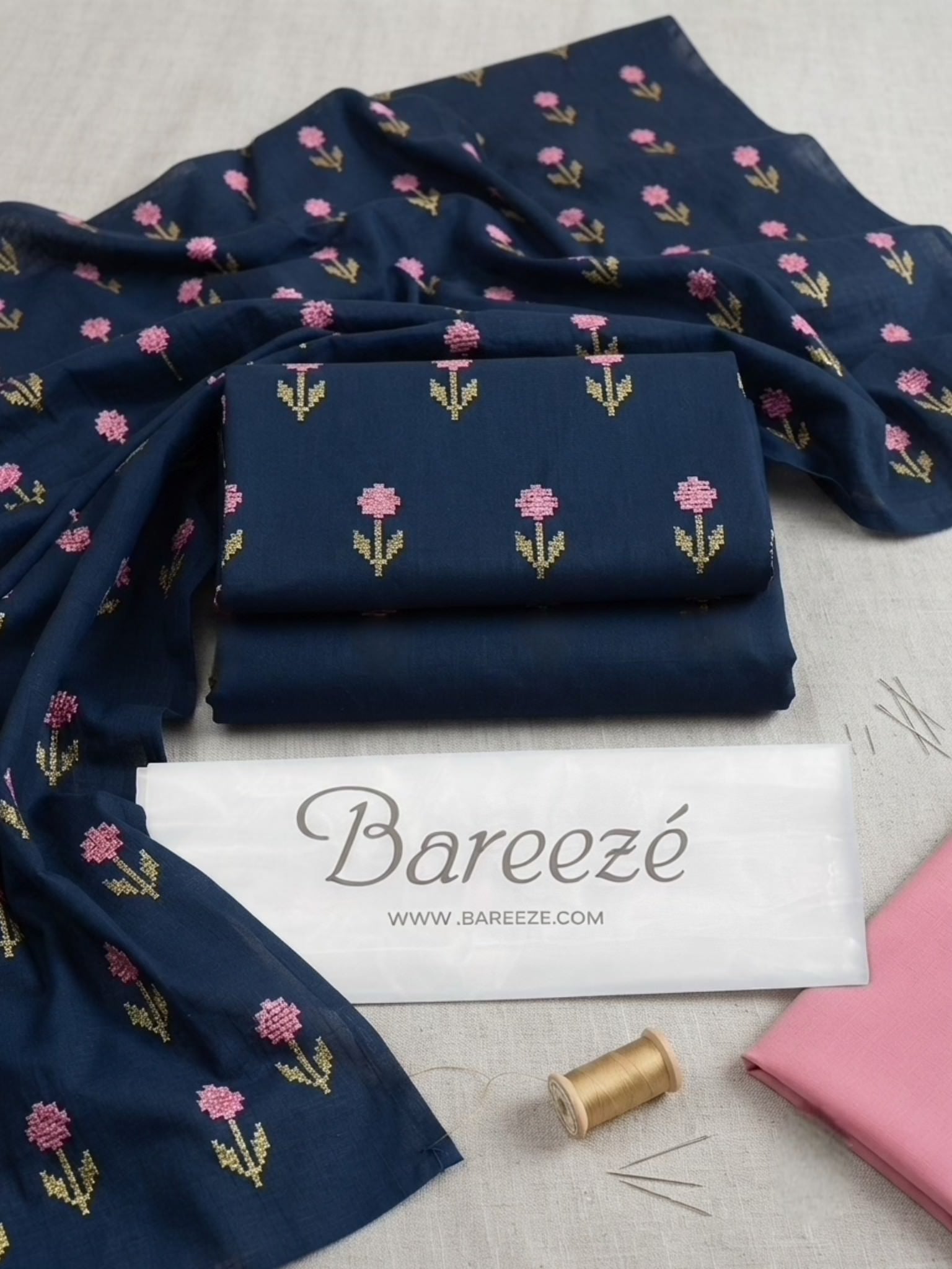 Bareeze 2-Piece Embroidered Lawn Suit D#015
