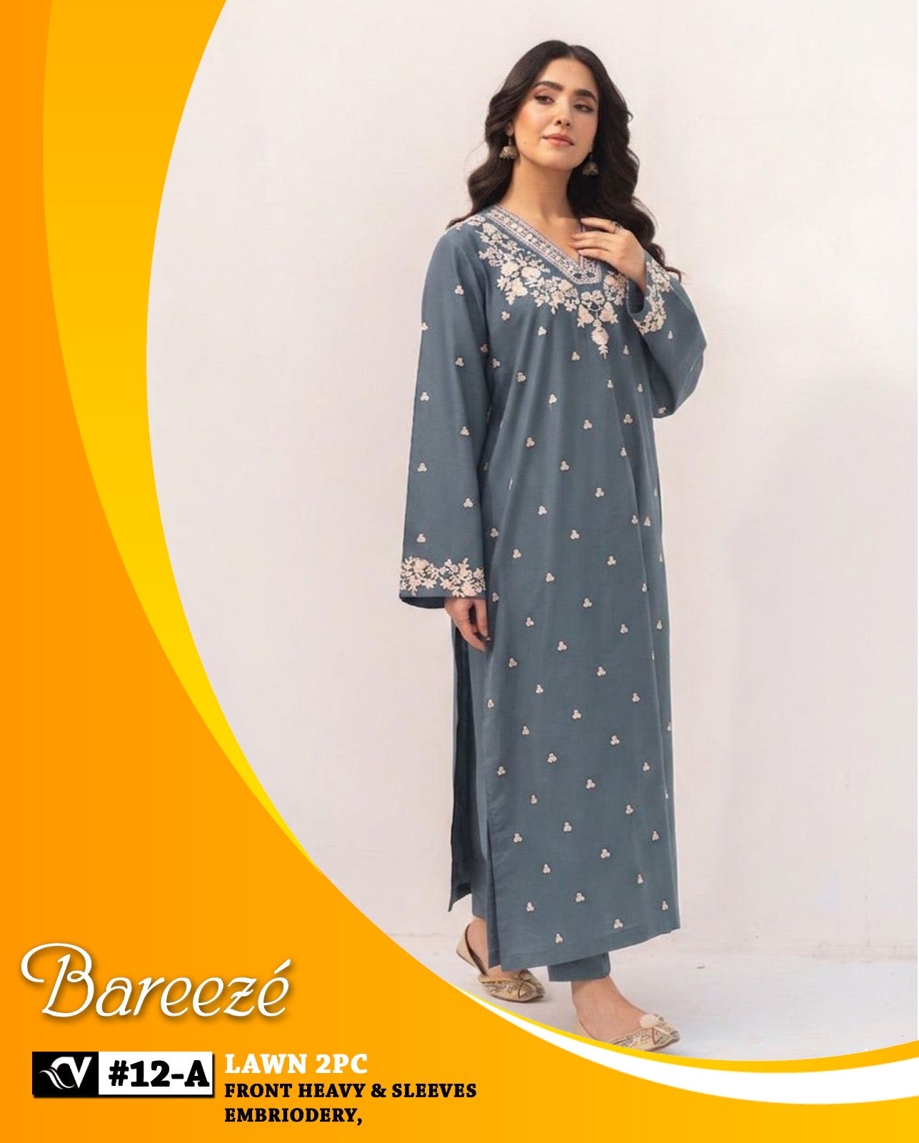 Bareeze 2-Piece Full Embroidered Lawn Suit D#081
