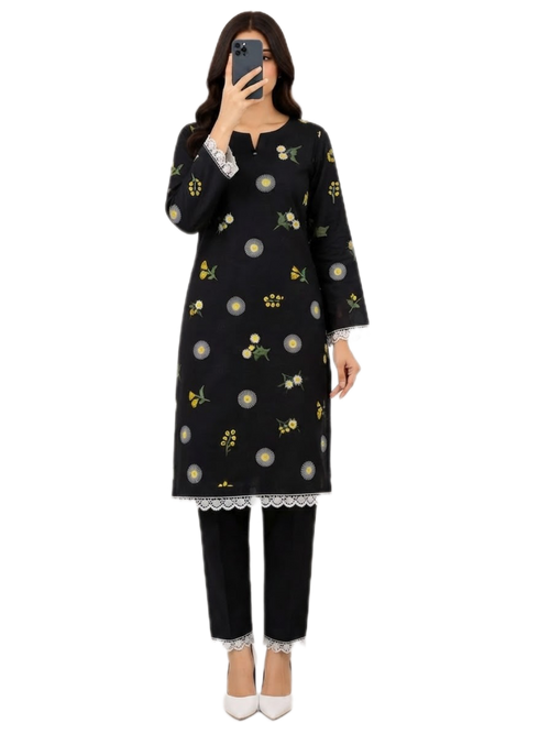 Bareeze 2-Piece Embroidered Dhanak Winter Suit D#109