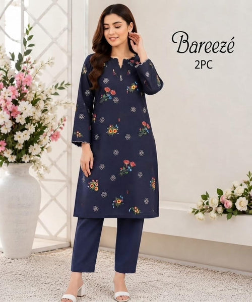Bareeze 2-Piece Embroidered Dhanak Winter Suit D#105
