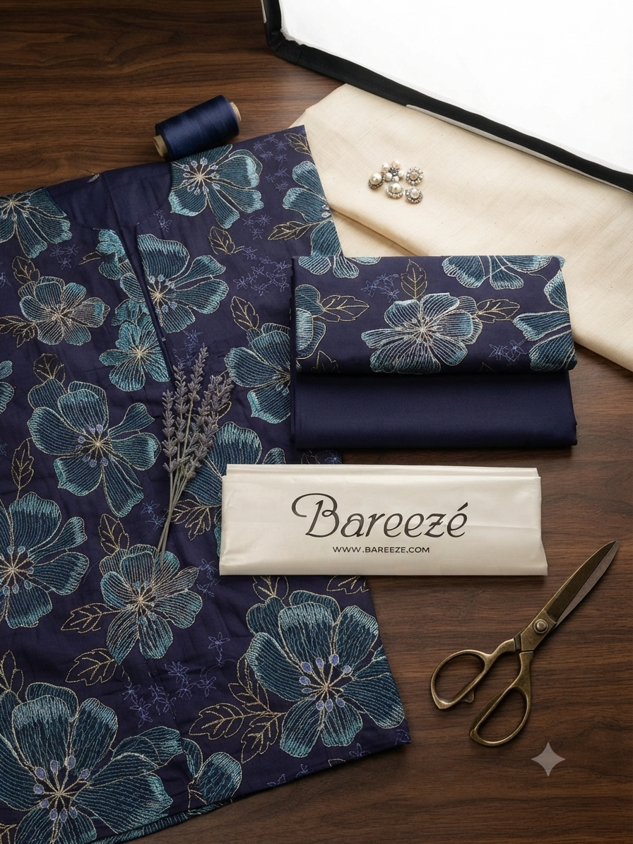 Bareeze 2-Piece Full Embroidered Lawn Suit D#079