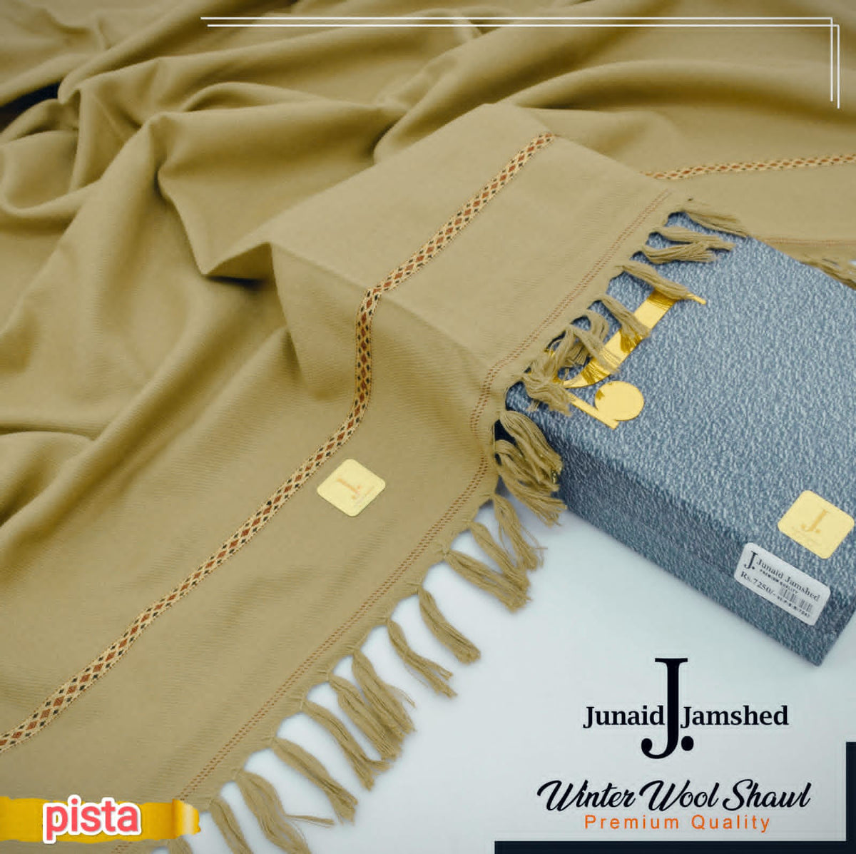 J. Junaid Jamshed Warm Woolen Shawl for Men PISTA