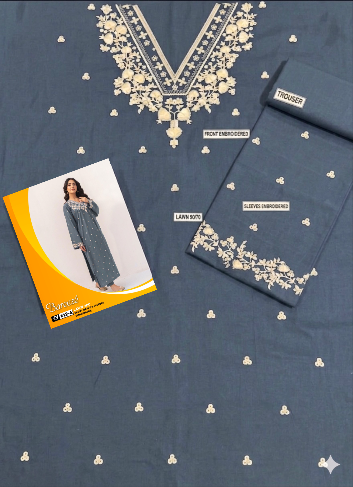 Bareeze 2-Piece Full Embroidered Lawn Suit D#081