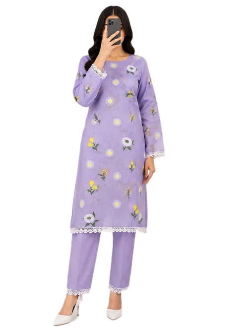 Bareeze 2-Piece Embroidered Dhanak Winter Suit D#112