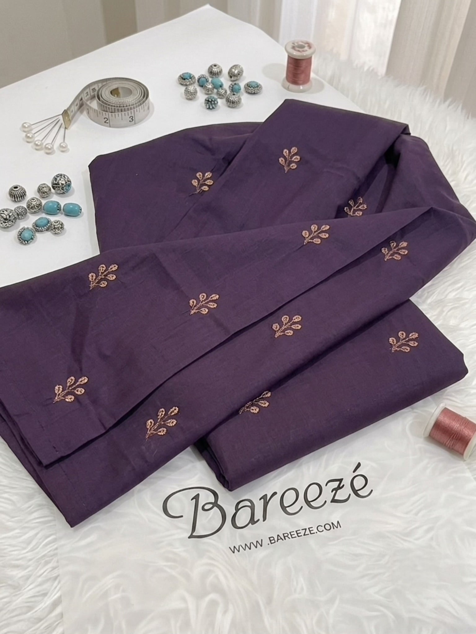 Bareeze 2-Piece Shirt + Trouser Embroidered Lawn Suit D#028