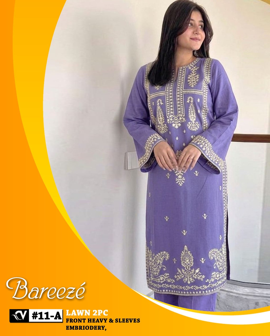 Bareeze 2-Piece Full Embroidered Lawn Suit D#098