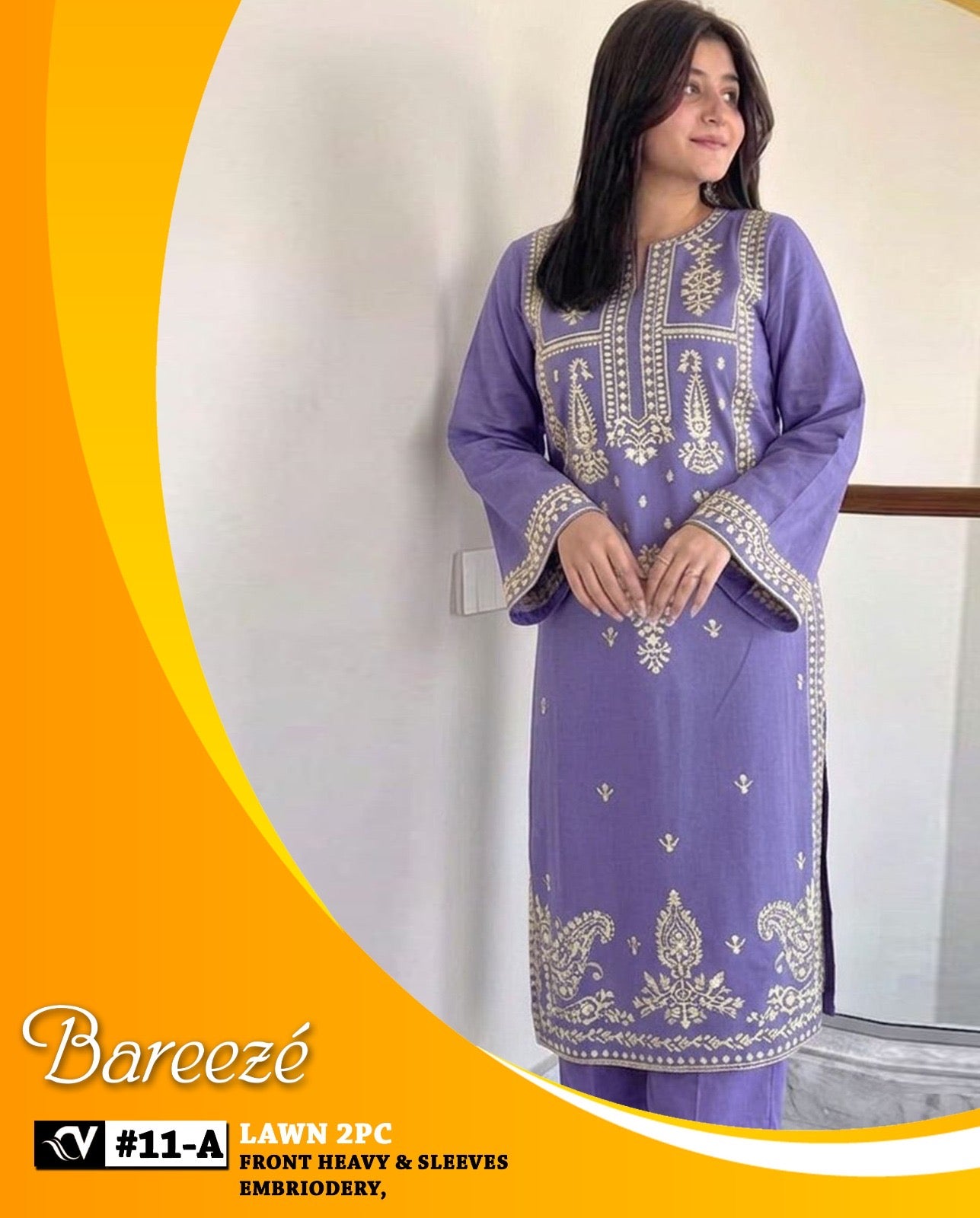 Bareeze 2-Piece Full Embroidered Lawn Suit D#098